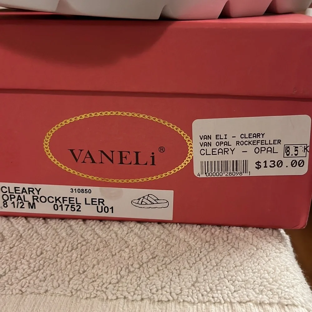 VanEli Cleary Opal Rockefeller Reptile Print Platform Sandals Size 8.5M
